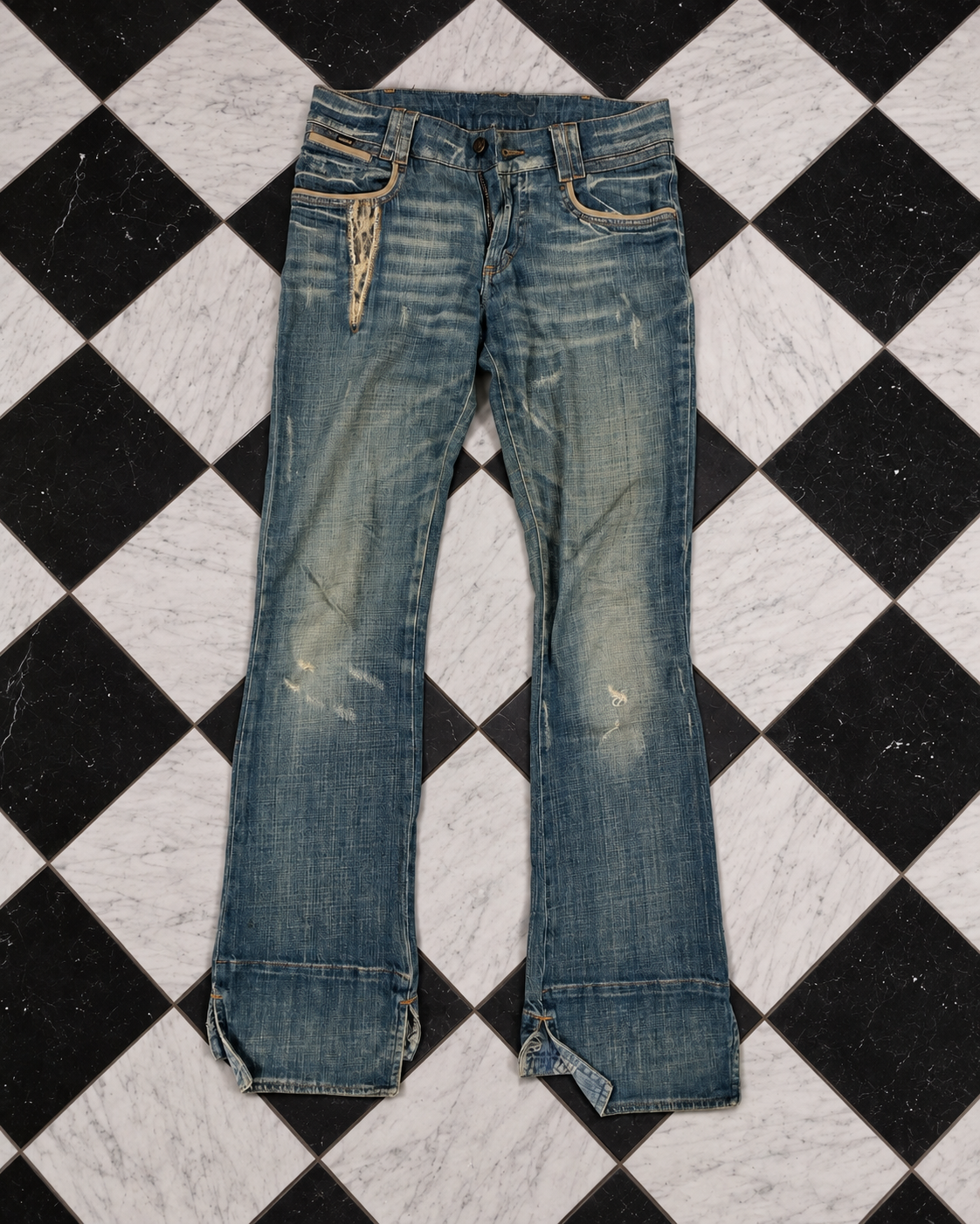 cavalli Distressed Denim Jeans