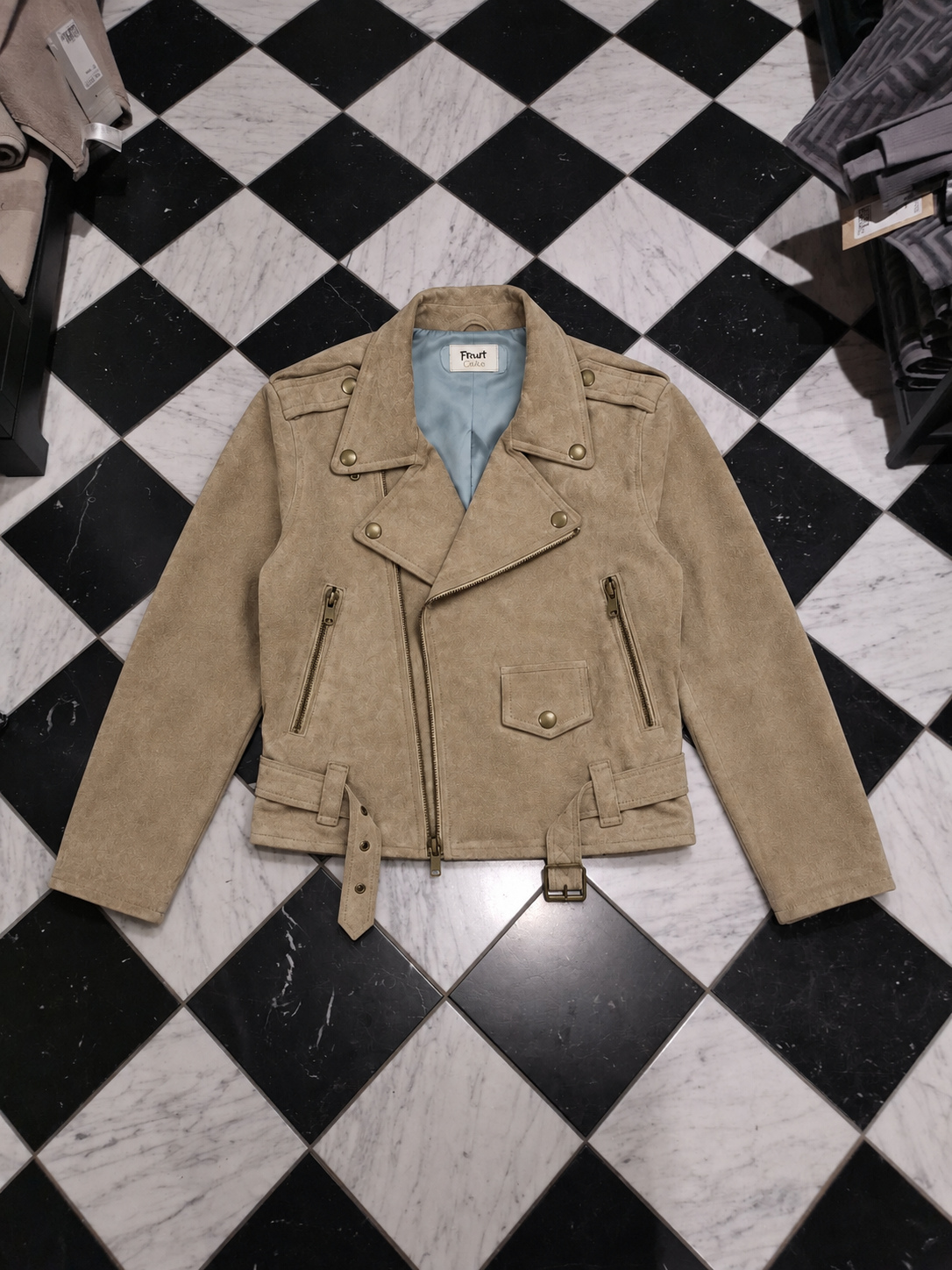 Fruit Cake Suede Moto Jacket