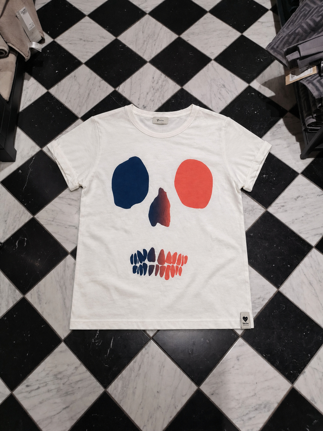 White Skull-Print T-Shirt
