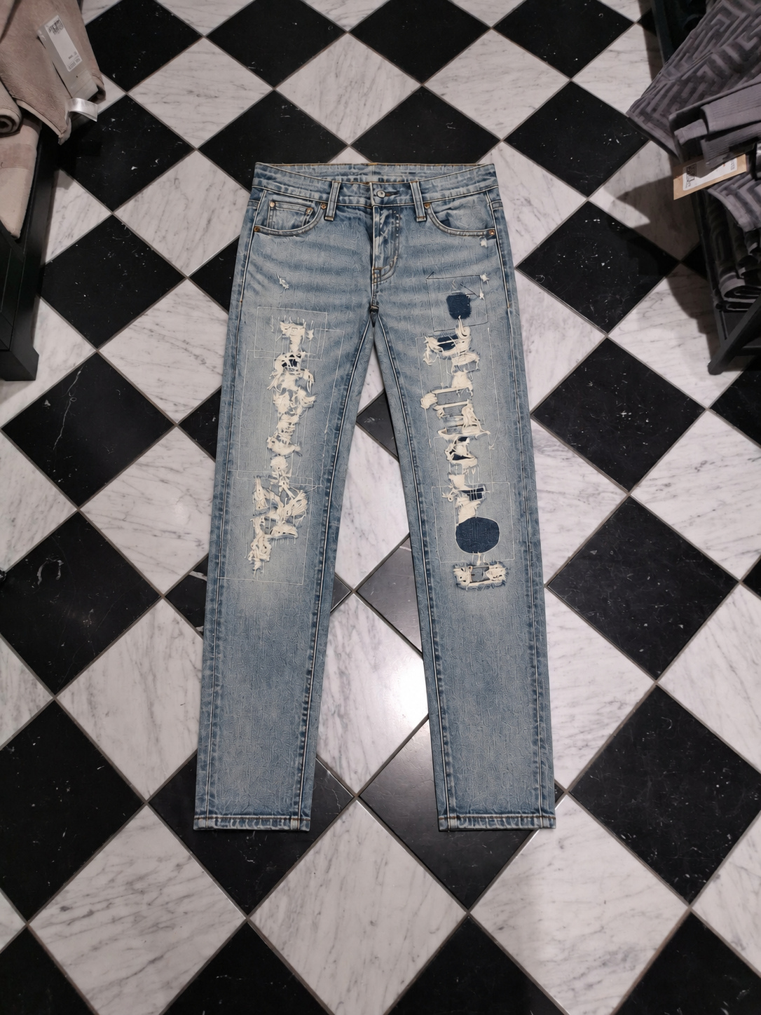Light Blue Distressed Skinny Jeans