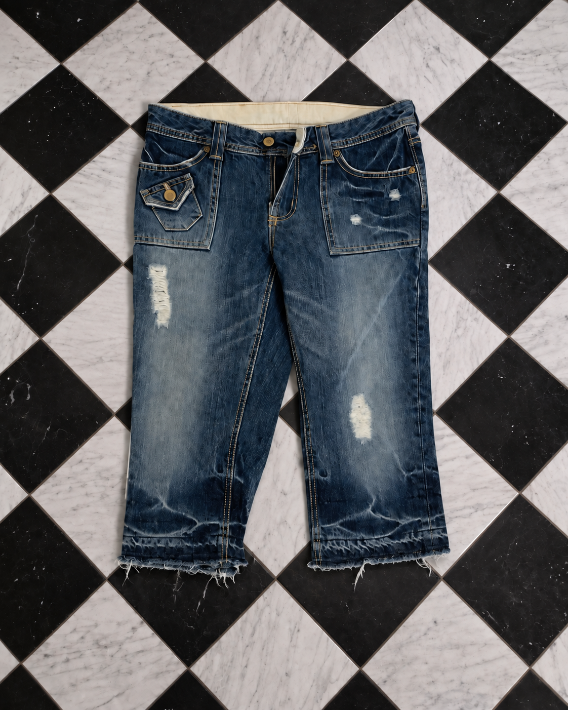 Venus Jean Distressed Cropped Jeans
